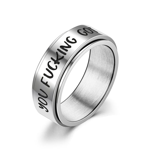 Slouchy Comfortable Fashion Decompression Rotatable Inspirational Rings