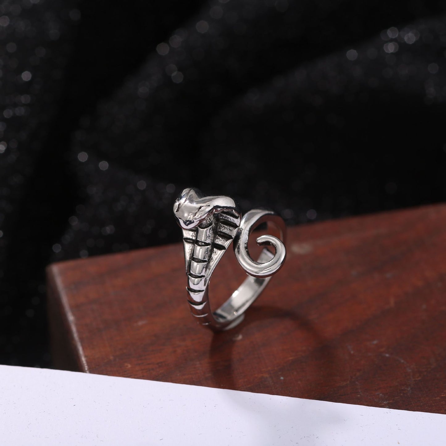 Men's Retro Trendy Sier Open Single Lucky Rings