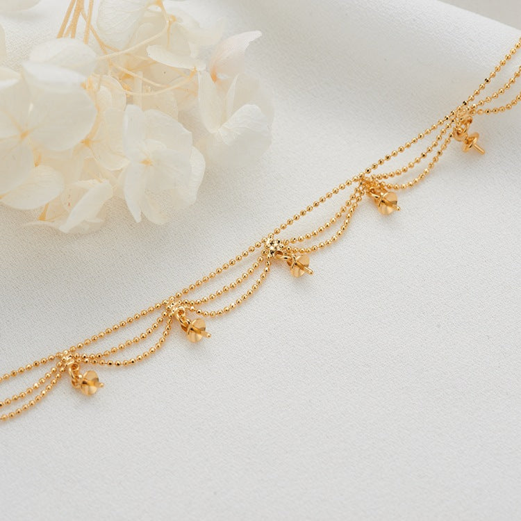 Women's Wave Chain Simple Stitching Personality Metal Zircon Inlaid Necklace