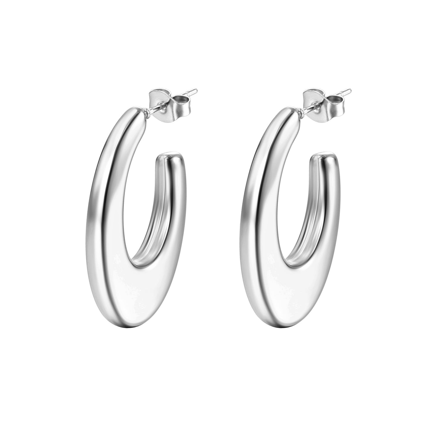 Titanium Steel Hollow Furnace Real Gold Stainless Multiple Glossy Earrings