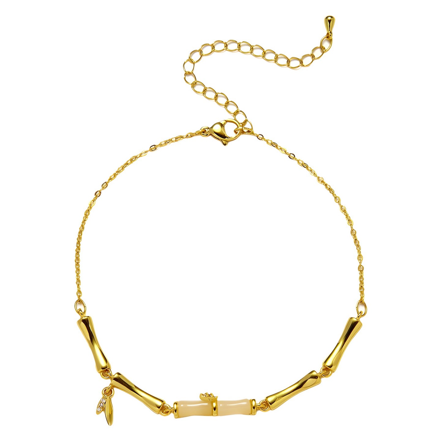 Golden Bamboo Simple Exquisite Light Luxury High-grade Versatile Ankle Bracelet