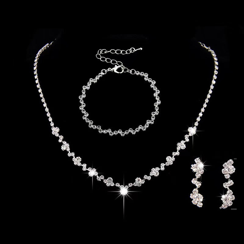 Fashion Crystal Rhinestone Ear Wedding Decoration Jewelry Set