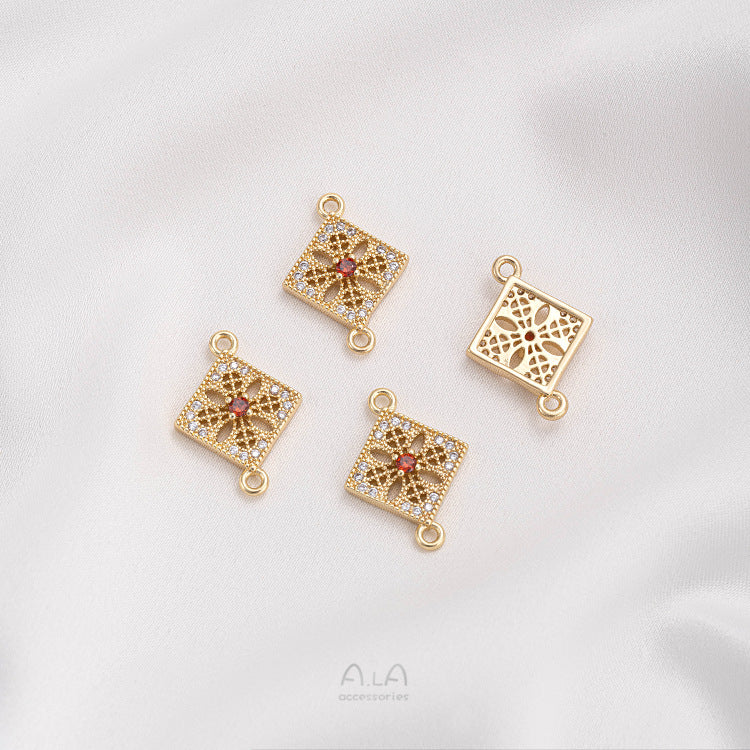 Color Retention Inlaid Zirconium Four-leaf Clover Stars Rhombus Jewelry Accessories