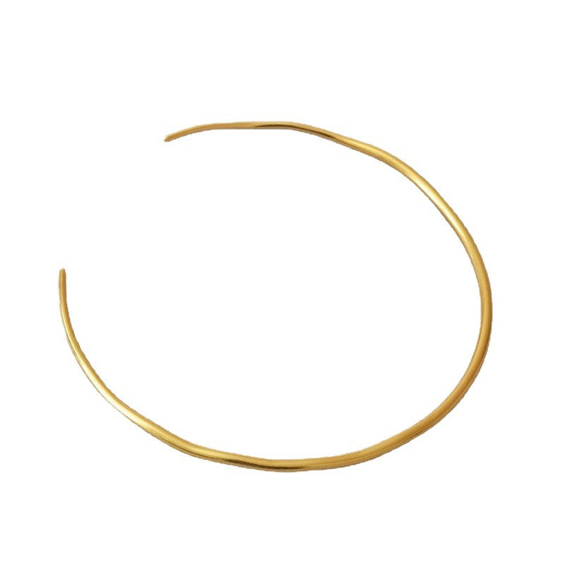 Retro Minimalist Irregular Lines Brass Gold Plated Personality Simple Fashionable Collar