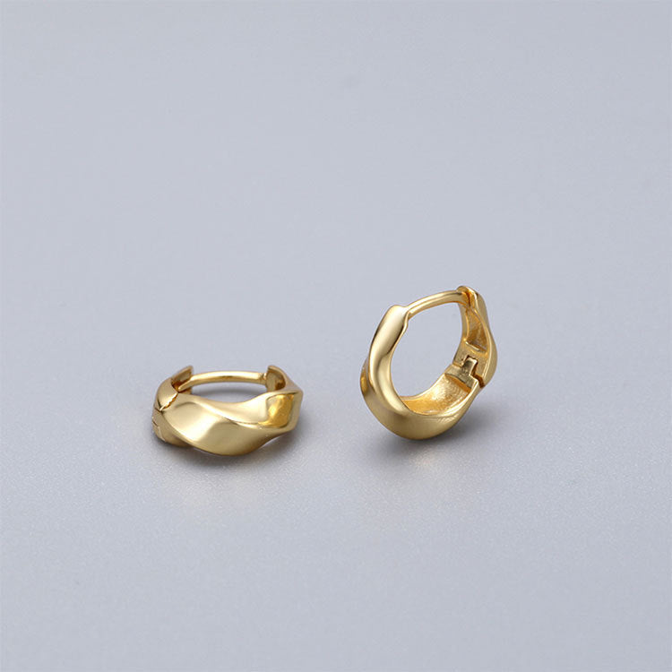 Sier Twisted Light Luxury Ear Clip Cold Earrings