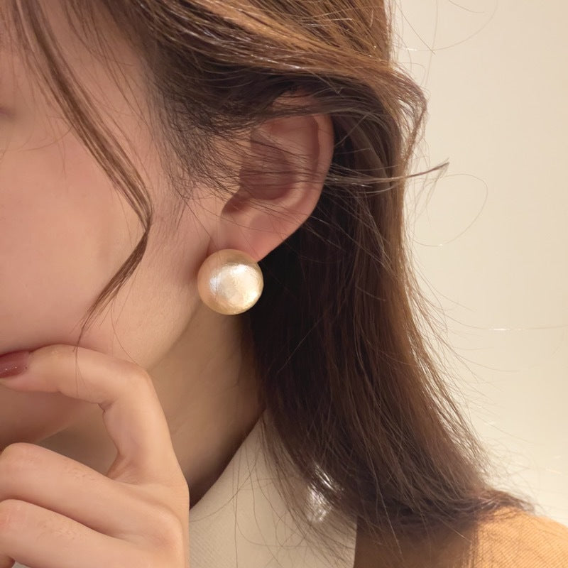 Sier Pearl Design Fashion Simple Style Earrings