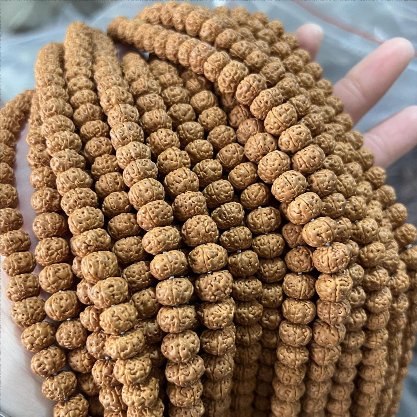 Yellow Leather Corpulent Small Bodhi Meatballs Buddha Beads Bracelet