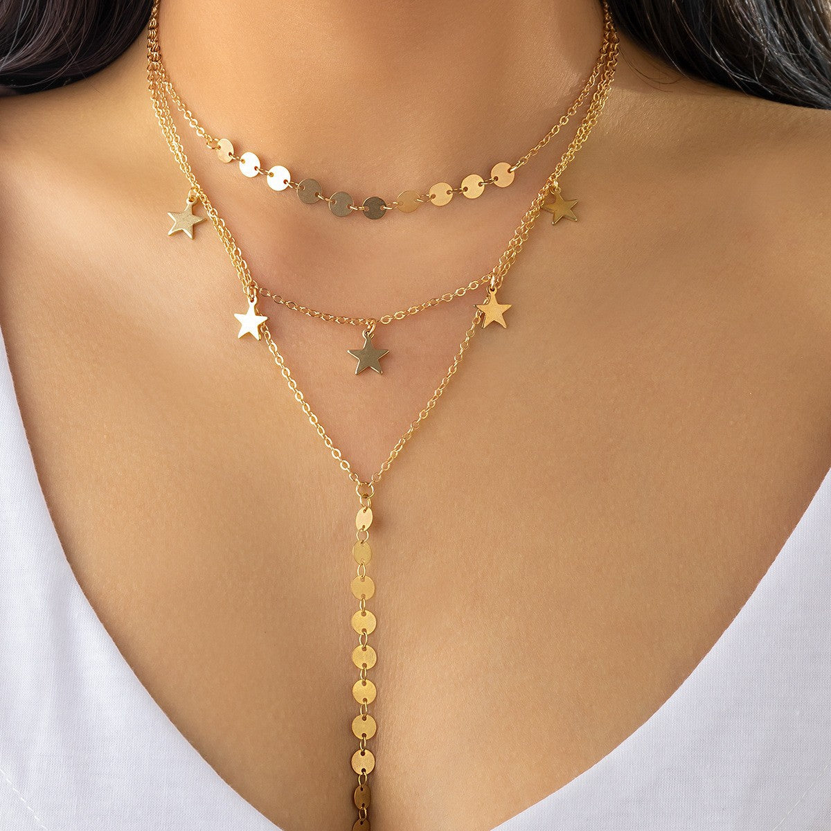 Women's Slim Chain Imitation Pearl Suit Fashion Necklaces