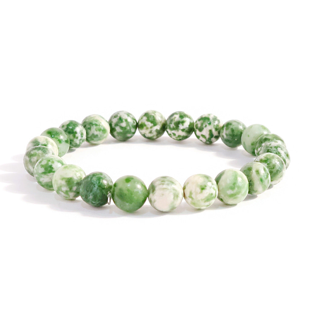 Natural Stone Beaded Stretch Agate Round Beads Turquoise Pink Bracelet