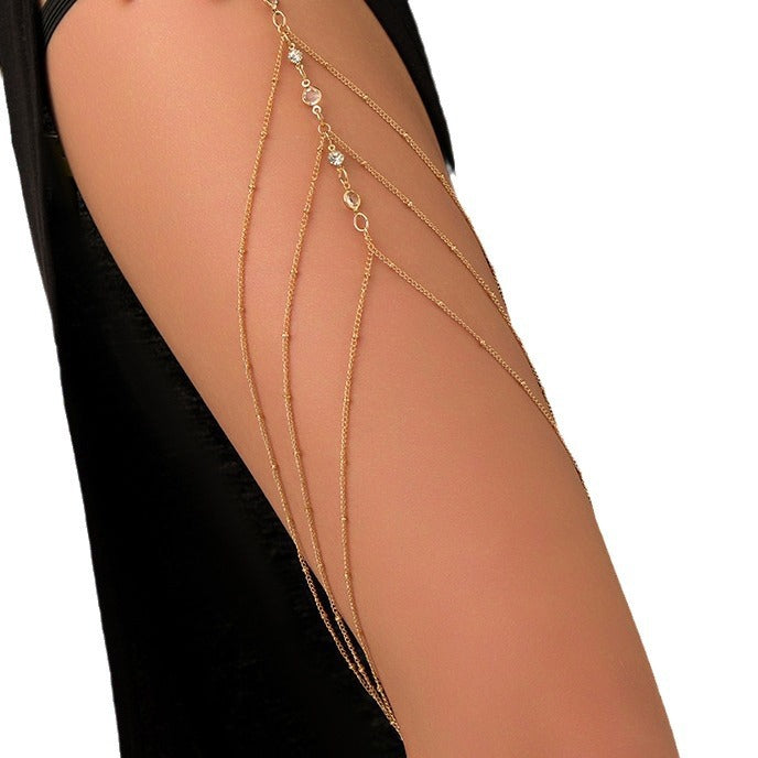 Women's Chain Leg Gold Sexy Big Diamond Clip Anklets