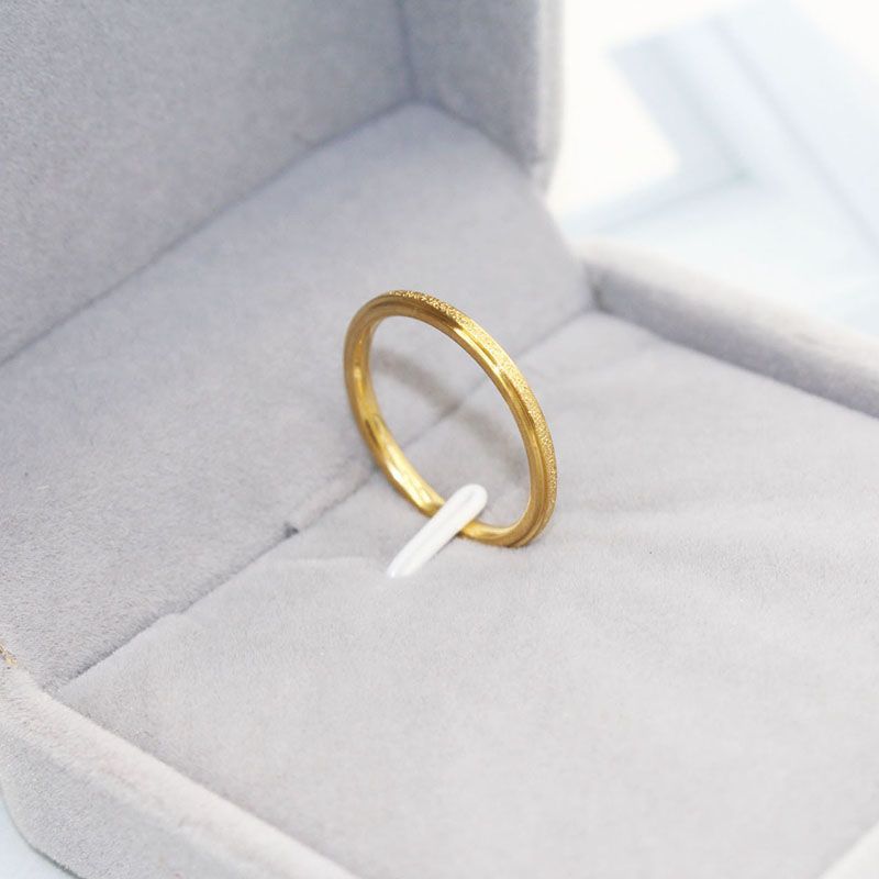 Female Frosted Minimalist Sweet Light Luxury Gold Rings