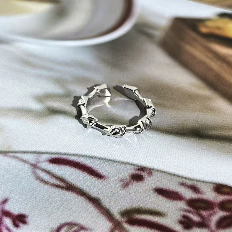 Irregular Texture Geometric Asterism Female Temperamental Minority Unique Design Index Rings