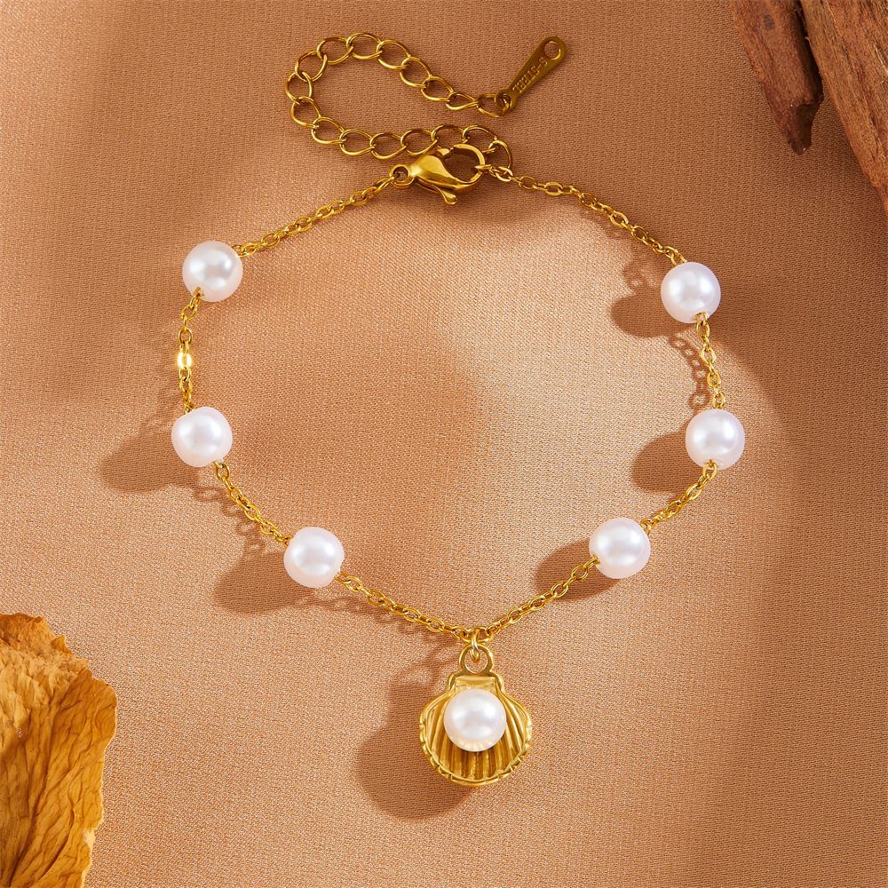 Women's Heart Bow Tie Clover Scallop Pearl High Bracelets