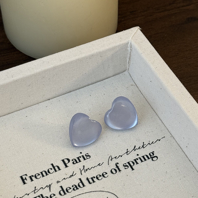 Women's Colored Loving Heart Fairy For Sweet High-grade Jelly Imitation Cat Stud Earrings