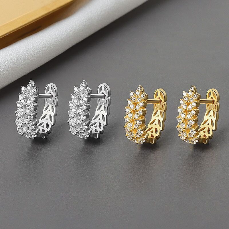 Women's Full Diamond Wheat Ear Clip Fashion Rings