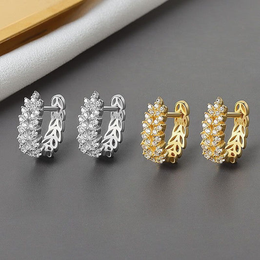 Women's Full Diamond Wheat Ear Clip Fashion Rings