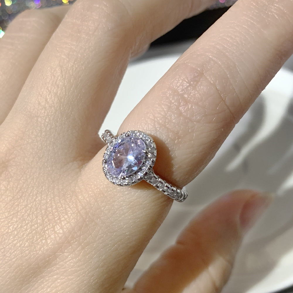Women's Wedding Oval Imitation Chic Fashion Big Diamond Rings