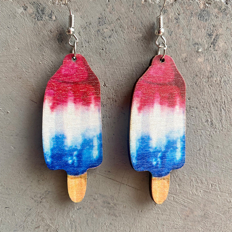 Independence Day Hat Eardrops Flag Cactus Earrings