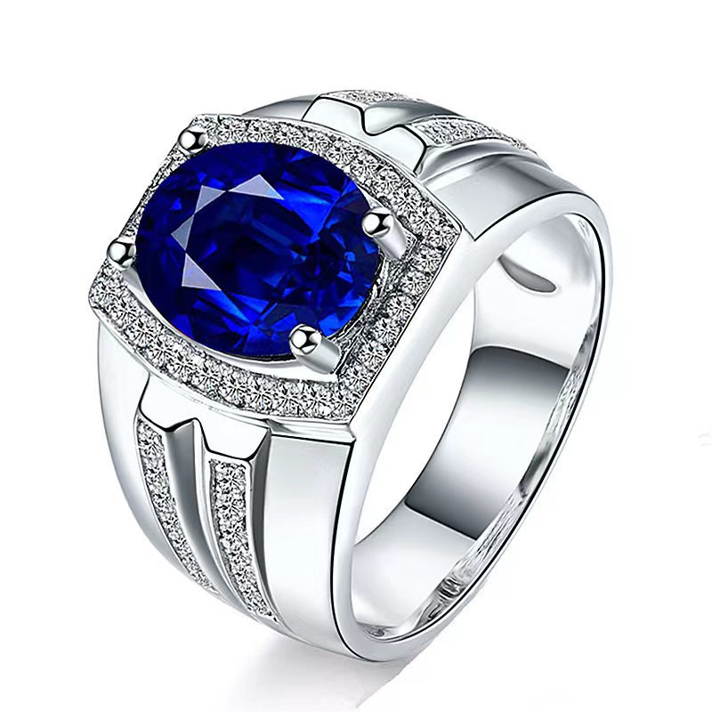 Men's Source Moissanite Open Mouth Man's Domineering Opening Adjustable Ring