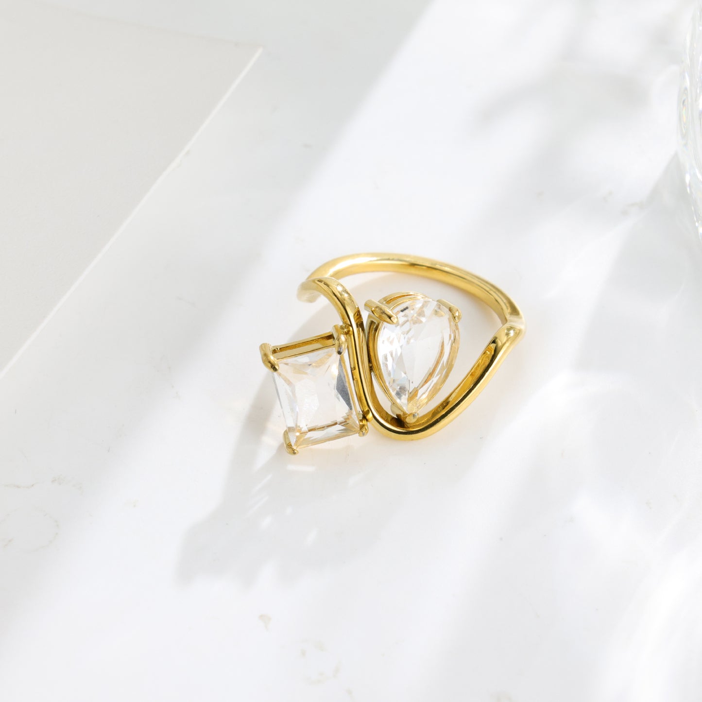 Gift Gemstone Stainless Steel Colored Gems Female Rings