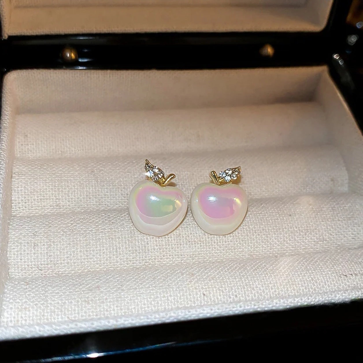Tassel Diamond Apple Sweet Refreshing Stylish Advanced Cute Compact Stud Earrings
