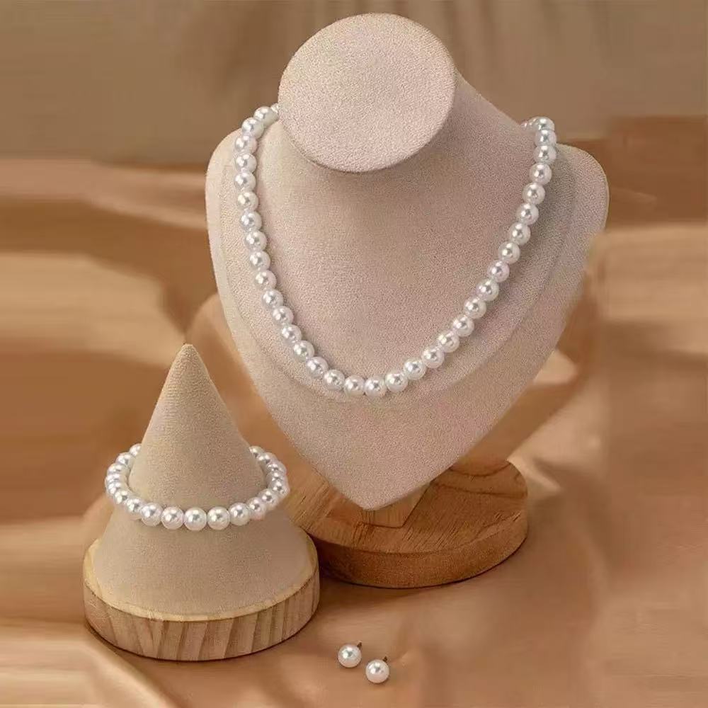 Women's Imitation Pearl Three-piece Affordable Luxury Fashion Jewelry Set