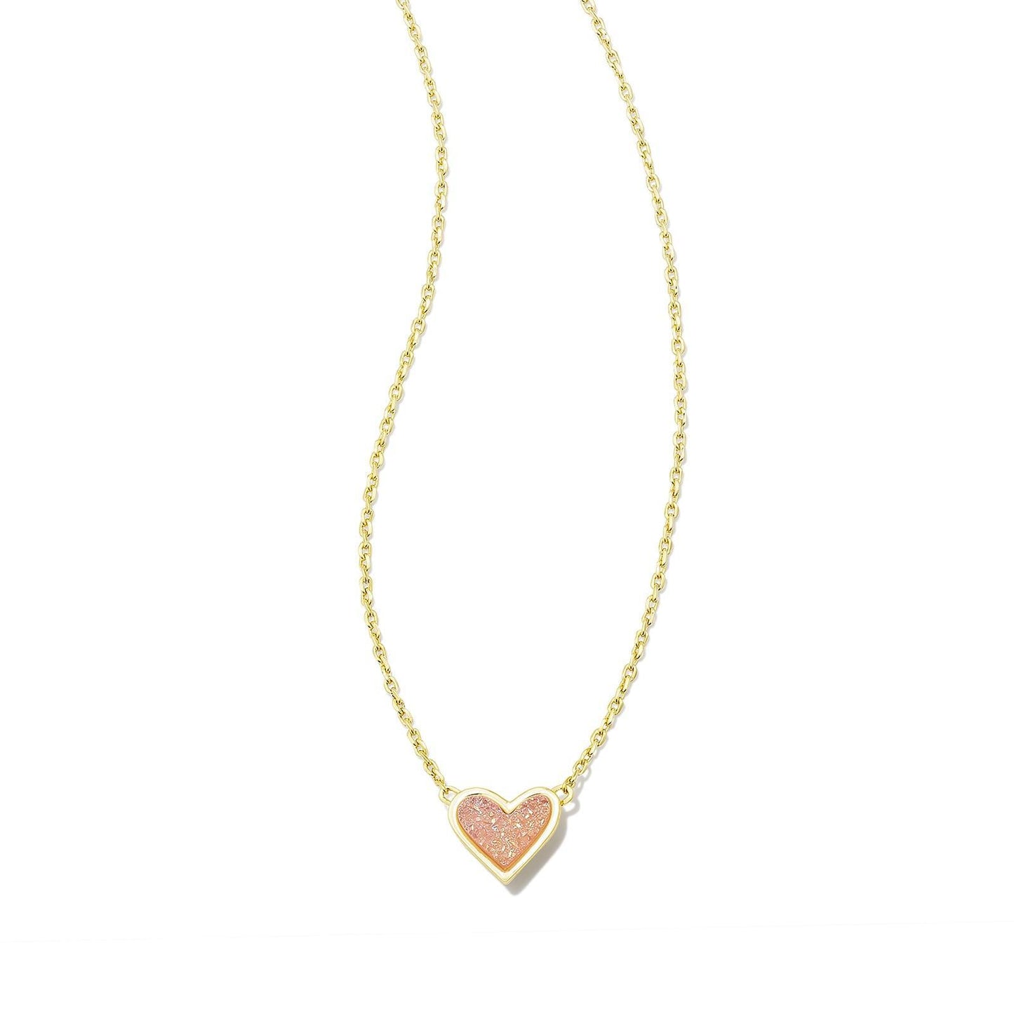 Adjustable Peach Heart Natural Stone Clavicle Necklaces