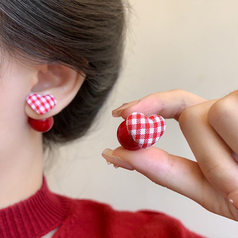 Pattern Love Artificial Pearl Festive High-grade Earrings