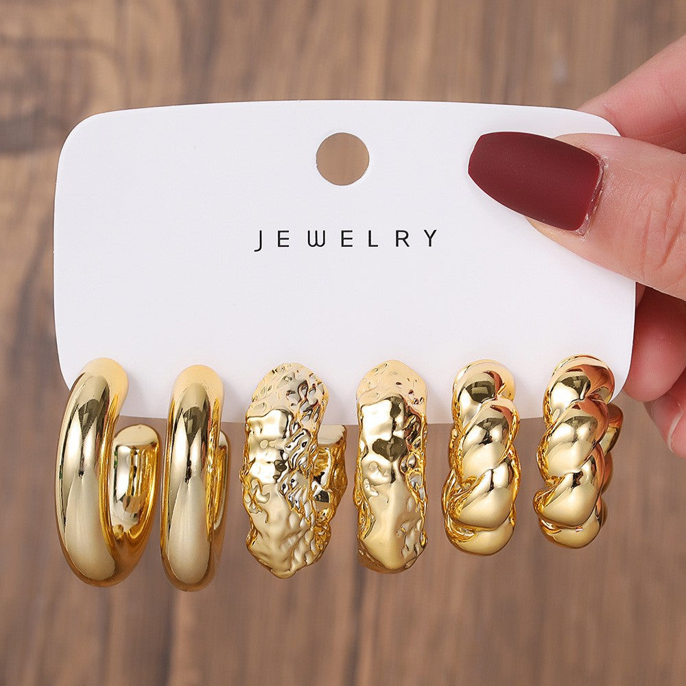 Women's Gold Resin Personalized Simple Ear High-grade Earrings