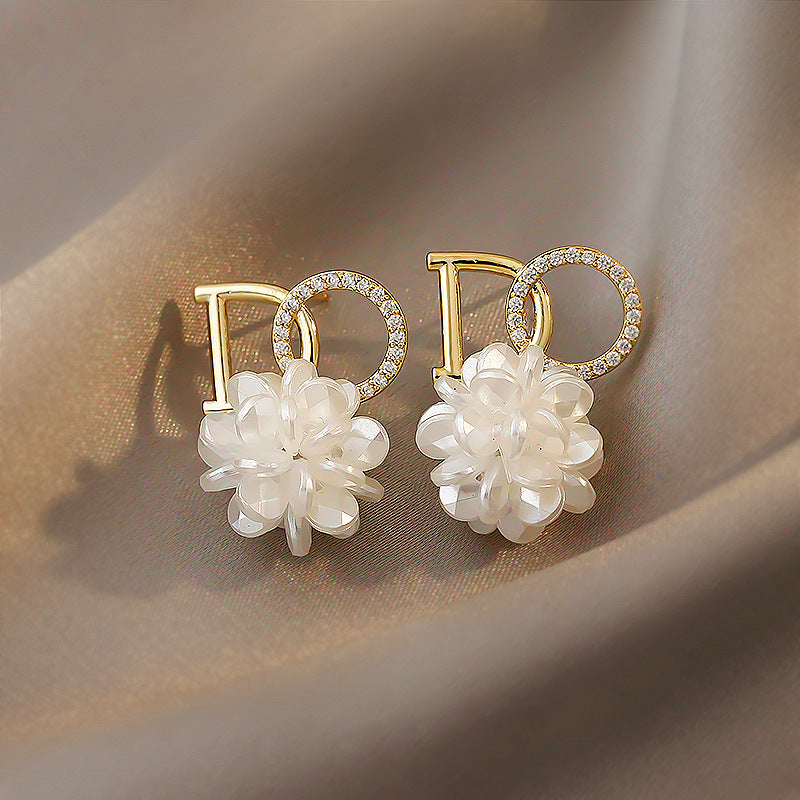 Letter Flower Affordable Luxury Style Niche Design High Sense Fashionable Rings