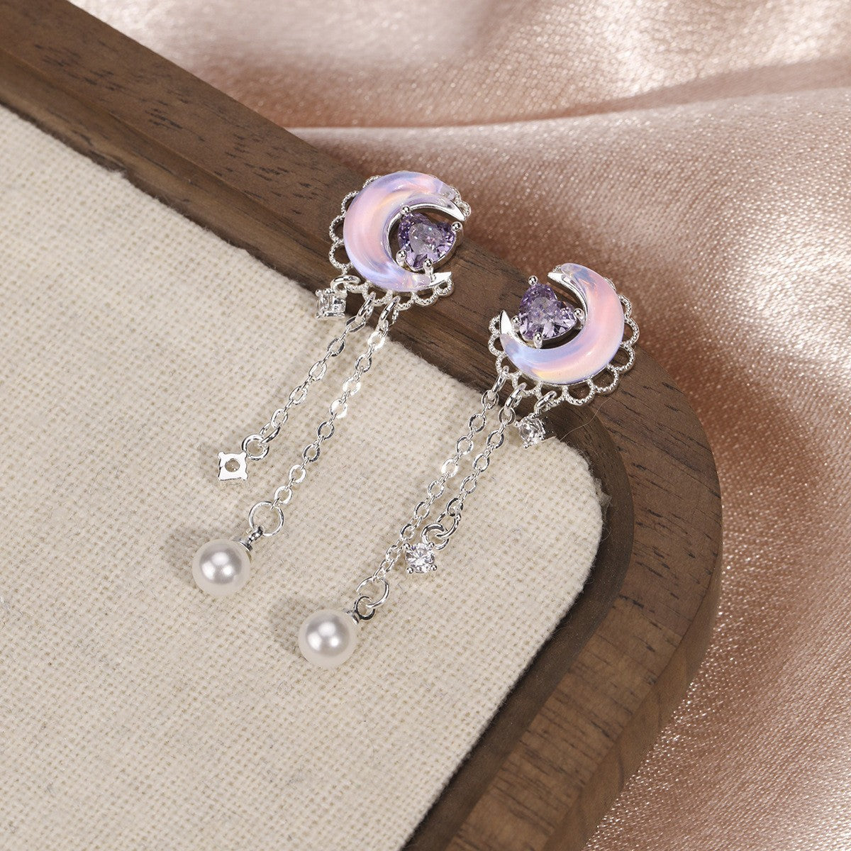 Star Rail Advanced Sweet Exquisite Sier Pin Colored Drip Glaze Stud Earrings