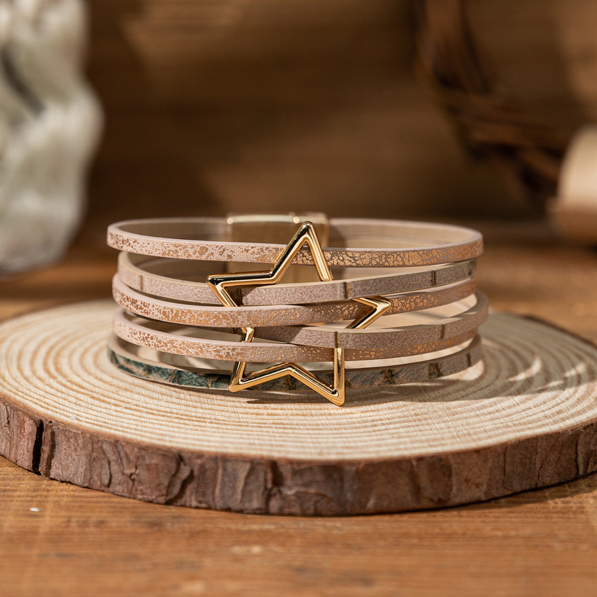 Twin Sense Leather Female Style Niche Design Bracelet