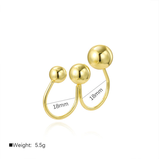 Hollow Ball Dual Layer Open-end Ornament Rings