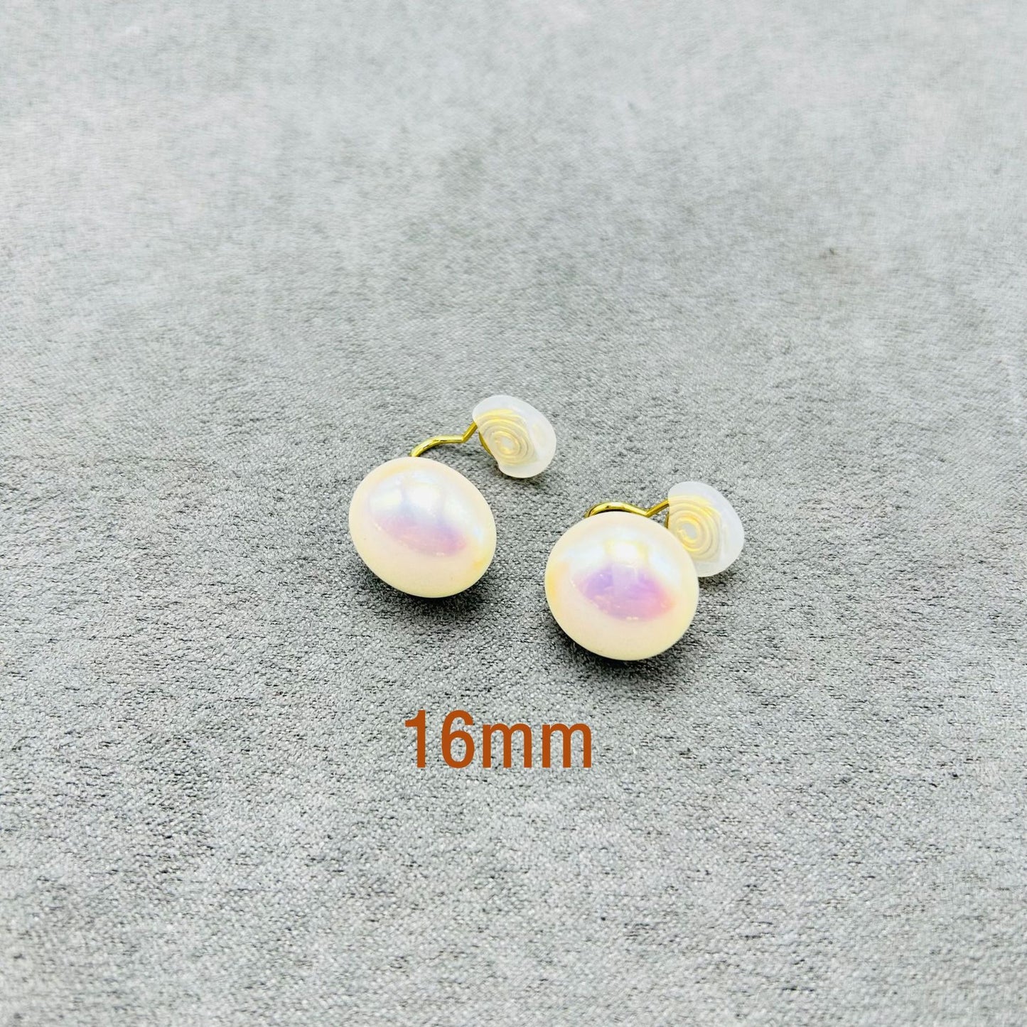 Women's Bread Flat Round Pearl For Versatile Earrings