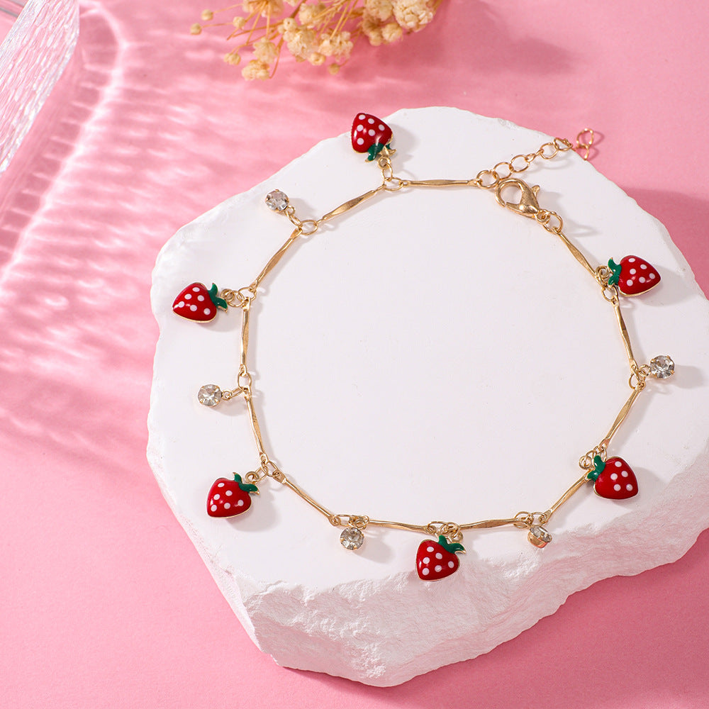 Women's Cute Fashion Strawberry Design High-grade Anklets
