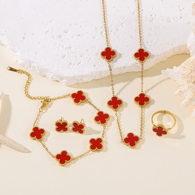 Version Clover Ear Lucky Pork Belly Necklaces