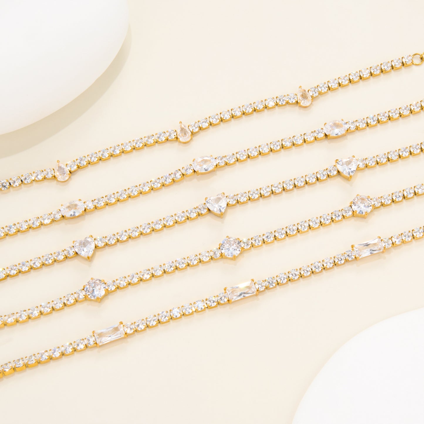 High Texture Twin Style Fully Jeweled Loving Bracelets