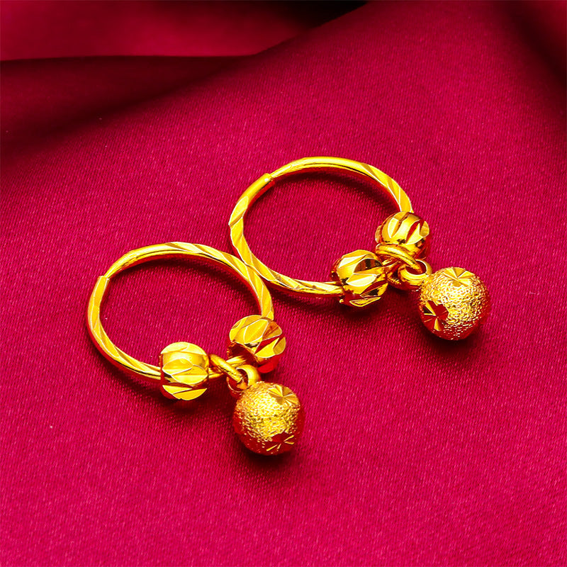 Women's Beads For Vietnam Placer Gold Dull Earrings