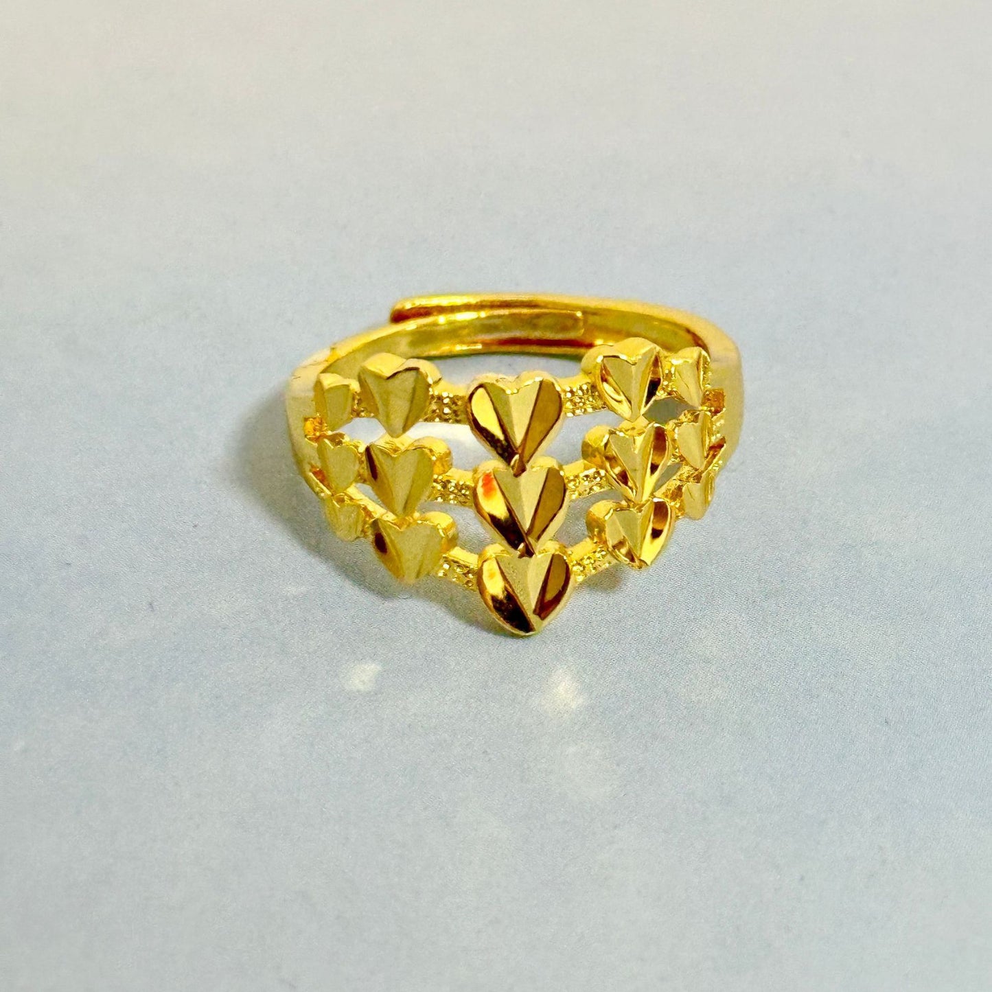 Gold Lucky Four-leaf Clover Opening Adjustable Rings