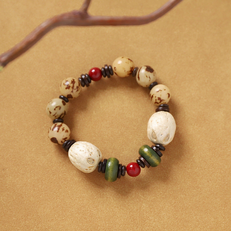 Women's & Men's Chinese Natural Plant Seed Fruit Bodhi Retro Bracelet