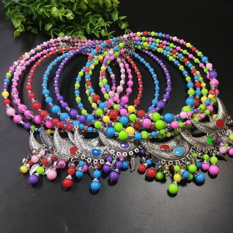 Colorful Beads Choker Sweater Chain Collarbone Collar