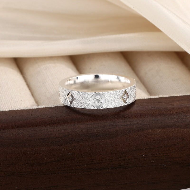 Closed Mouth Shiny Crystal Minority Exquisite Advanced Affordable Luxury Fashion Ring