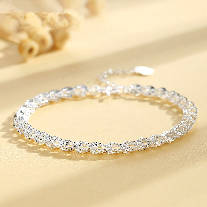 Korean Style Sier Plated Phoenix Tail Female Ethnic Bracelet