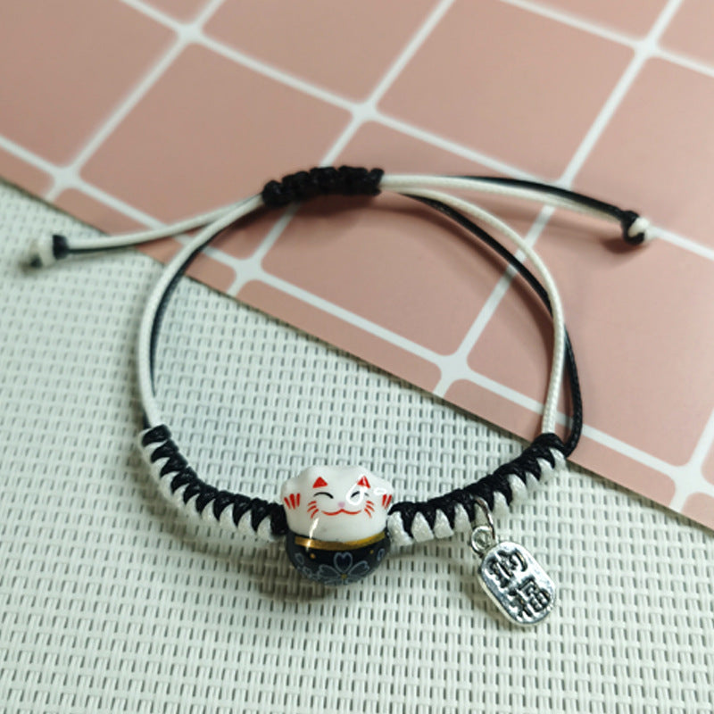 Women's Cat Wax Line Carrying Strap Design Bracelets