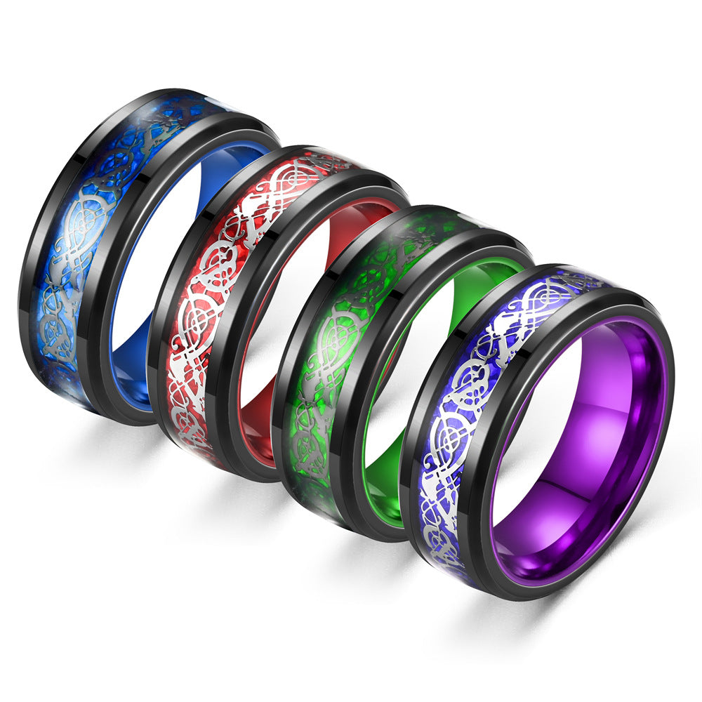 Fashion Red Purple Two-color Dragon Source Ring