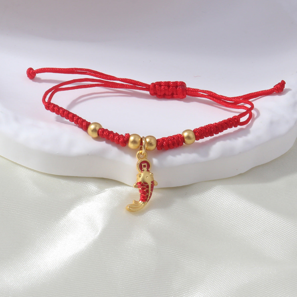 Braided Red Rope Auspicious Language Butterfly Fortune Cat Safe Joy Bracelets