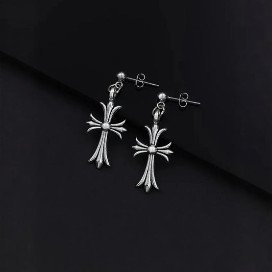 Women's Sier Needle Sweet Cool Cross Niche Personalized Cold Style Ear Rings