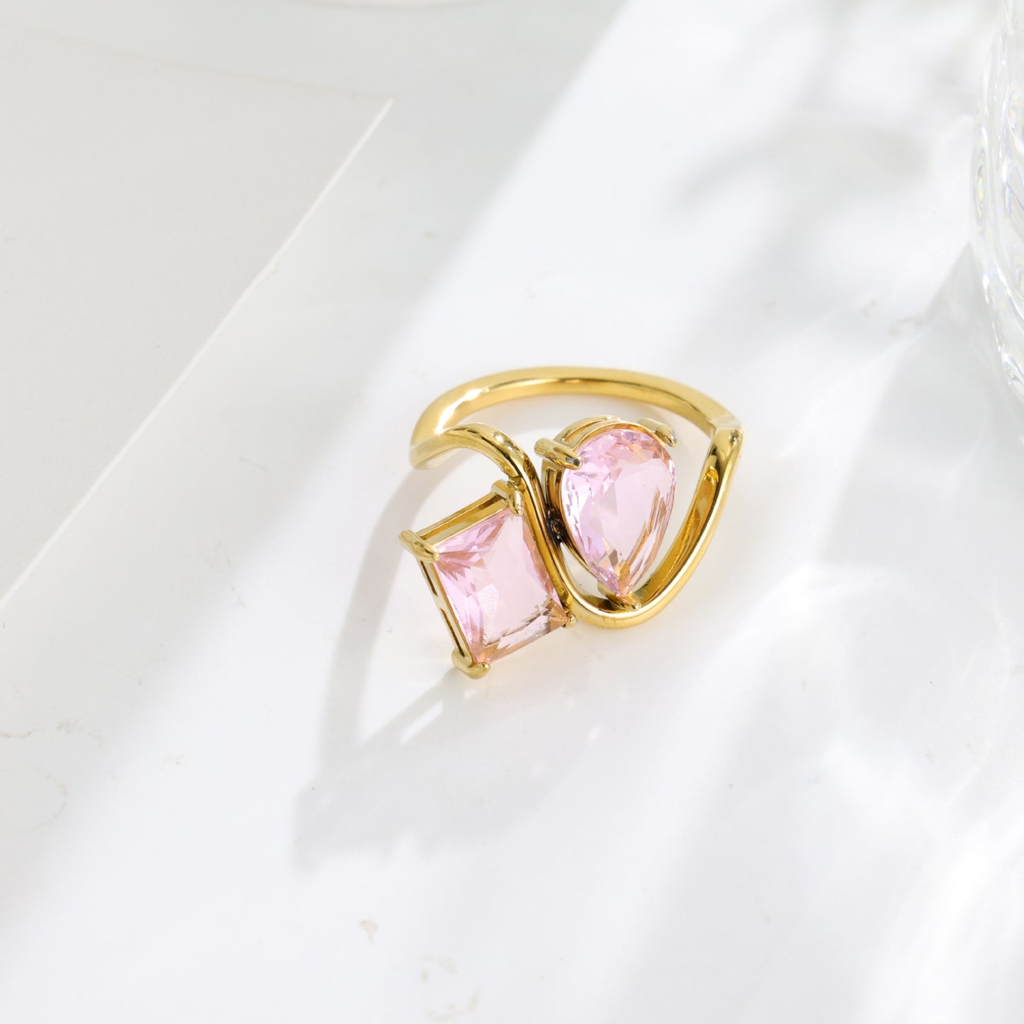 Gift Gemstone Stainless Steel Colored Gems Female Rings