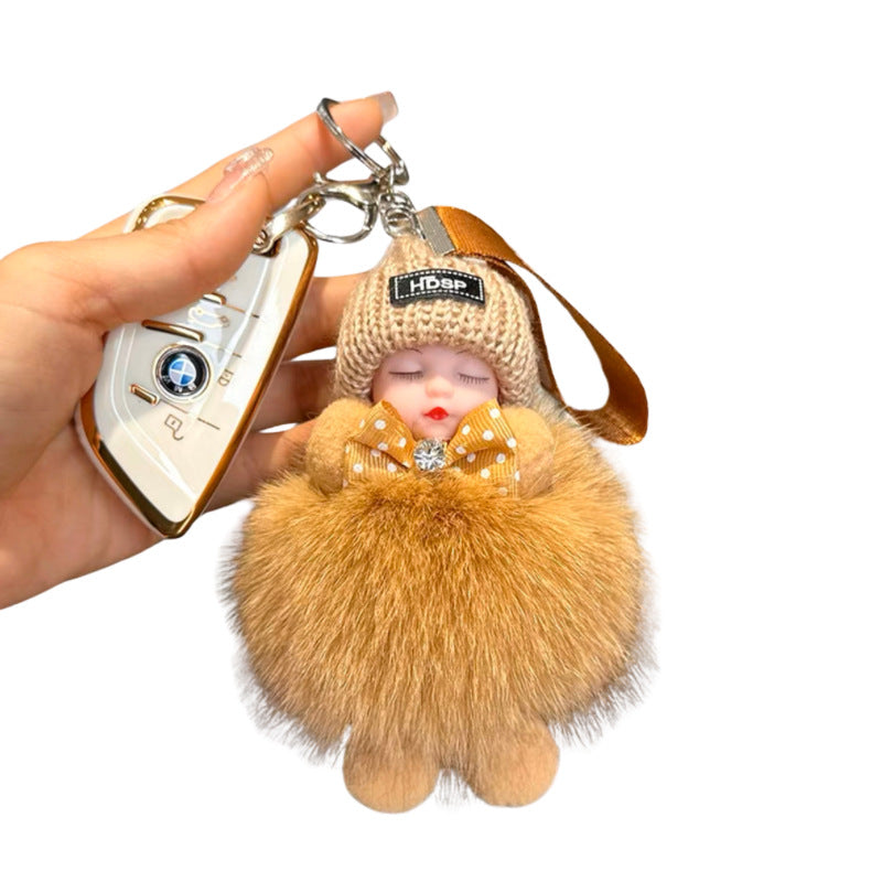 Fox Fur Doll Car Key Decoration Rings