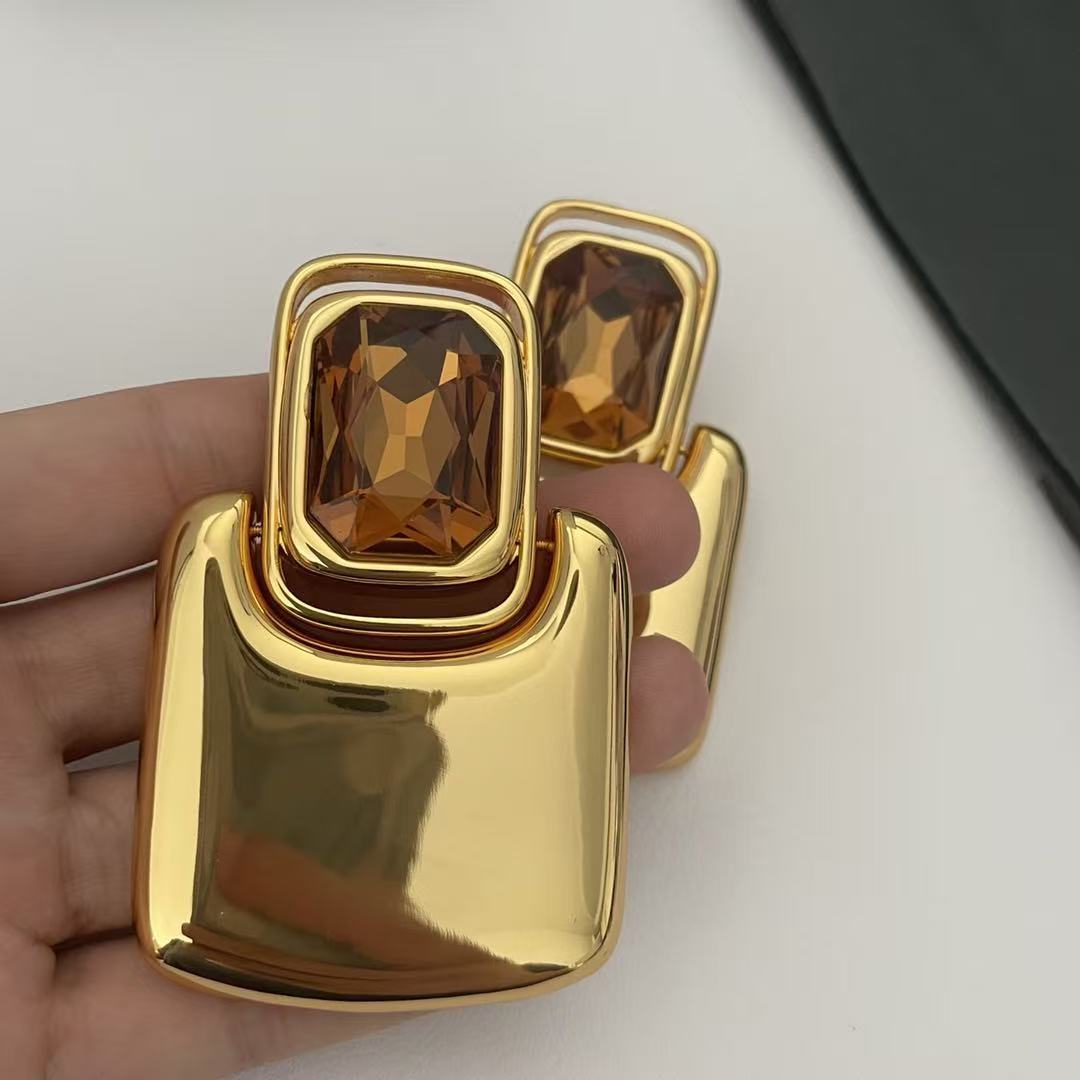 Niche Geometric Square Personality Retro Song Earrings